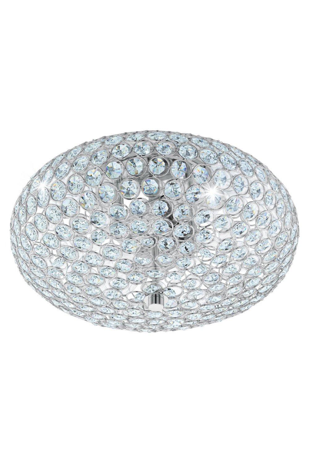 Clemente Metal and Crystal Flush Ceiling Fitting